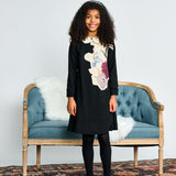 Porter Black Patch Print Dress