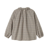 Marmar Pilot Navy Check Takari Scarf Blouse