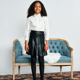 Porter White Flower Applique Shirt