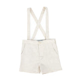Bace Tan Herringbone Suspender Shorts
