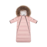 Ellabee Pink Natural Raccoon Down Fur Snowsuit