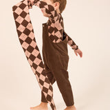 Parni Brown Argyle Mockneck Onesie