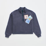 Maison Mangostan Grey Postcard Zipper Sweatshirt