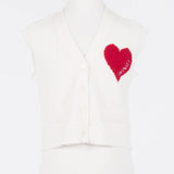 Twinset Ivory Heart Knit Vest