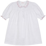 Calla Lili White/Dusty Pink Scalloped Linen Dress
