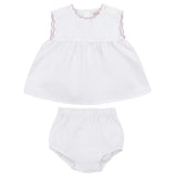 Calla Lili White/Dusty Pink Scalloped Linen Set