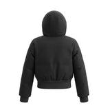 Pramie Black Knit Contrast Bomber Coat
