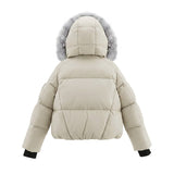 Pramie Beige Fluted Neck Bomber Coat