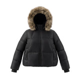 Pramie Black Fluted Neck Bomber Coat
