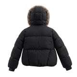 Pramie Black Fluted Neck Bomber Coat