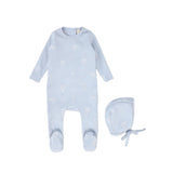 Bebe Jolee Blue Hot Air Balloon Stitched Footie