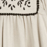 Papillon Oatmeal Embroidered Dress