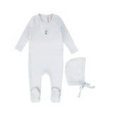 Bebe Jolee Blue Applique Footie