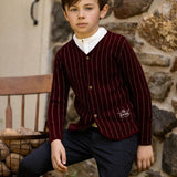 Bonjour Burgundy Pinstripe Sweater