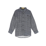 Le Bourdon Blue Printed Herringbone Shirt