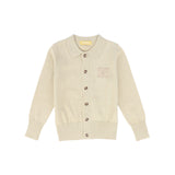Le Bourdon Beige Logo Collared Cardigan