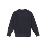 Le Bourdon Navy Logo Collared Cardigan