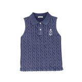 Valentina Blue Cable-Knit Vest