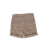 Le Bourdon Olive Houndstooth Wool Cuffed Shorts