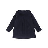 Bamboo Navy Wool Collar Swing Coat