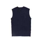 Bamboo Navy Cable-Knit Vest