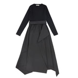Valentina Black Taffeta Wrap Dress