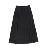 Bace Collection Black Denim Pleat Button Maxi Skirt