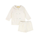 Le Bourdon Cream Corduroy Double Breasted Set