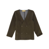 Le Bourdon Olive Double Breasted Blazer
