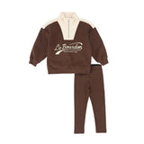 Le Bourdon Brown Half Zip Colorblock Set