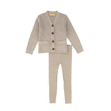 Le Bourdon Camel Quilted Knit Set