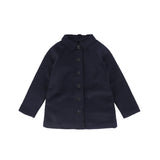 Bamboo Navy Wool Raglan Coat