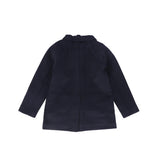 Bamboo Navy Wool Raglan Coat