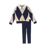 Bace Collection Navy Collared Argyle Set