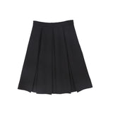 Bamboo Black Pleat Wool Skirt