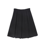 Bamboo Black Pleat Wool Skirt
