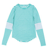Luna Mae Blue Colorblock Stripe Meg T-Shirt