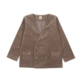 Analogie Misty Oat Trim Velvet Blazer