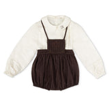 La Nina Brown Pinstriped Bloomer Set