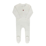 Aurora Ivory/Pink Pointelle Bow Footie