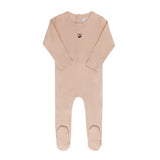 Aurora Pink/Red Pointelle Bow Footie