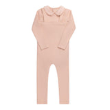 Elys And Co Pink Embroidered Collar Overalls Set