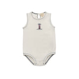 Aurora Ivory/Blue Cross Stich Lighthouse Romper