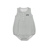 Aurora Blue Checked Race Car Romper