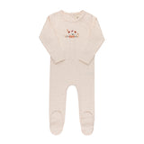 Ely's & Co Ivory/Pink Floral Stripe Footie