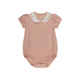 Looms Pink Embroidered Trim Romper