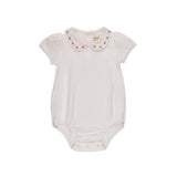Looms Ivory/Pink Embroidered Trim Romper