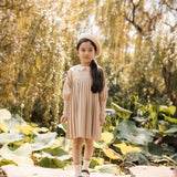 Teela Oat Wool Pleated Dress