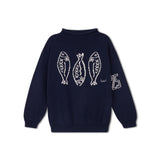 Peach Kids Navy Fish Sweater