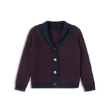Looms Navy/Wine Thin Stripe Cardigan